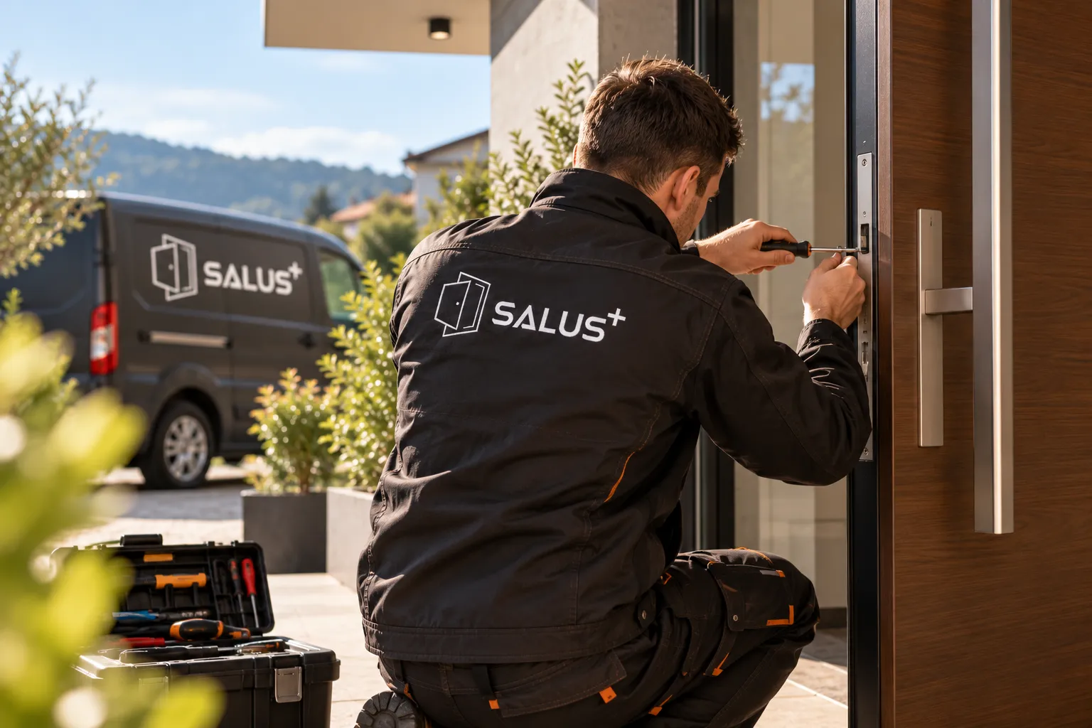 Serviser SALUS PLUS popravlja bravu ulaznih vrata